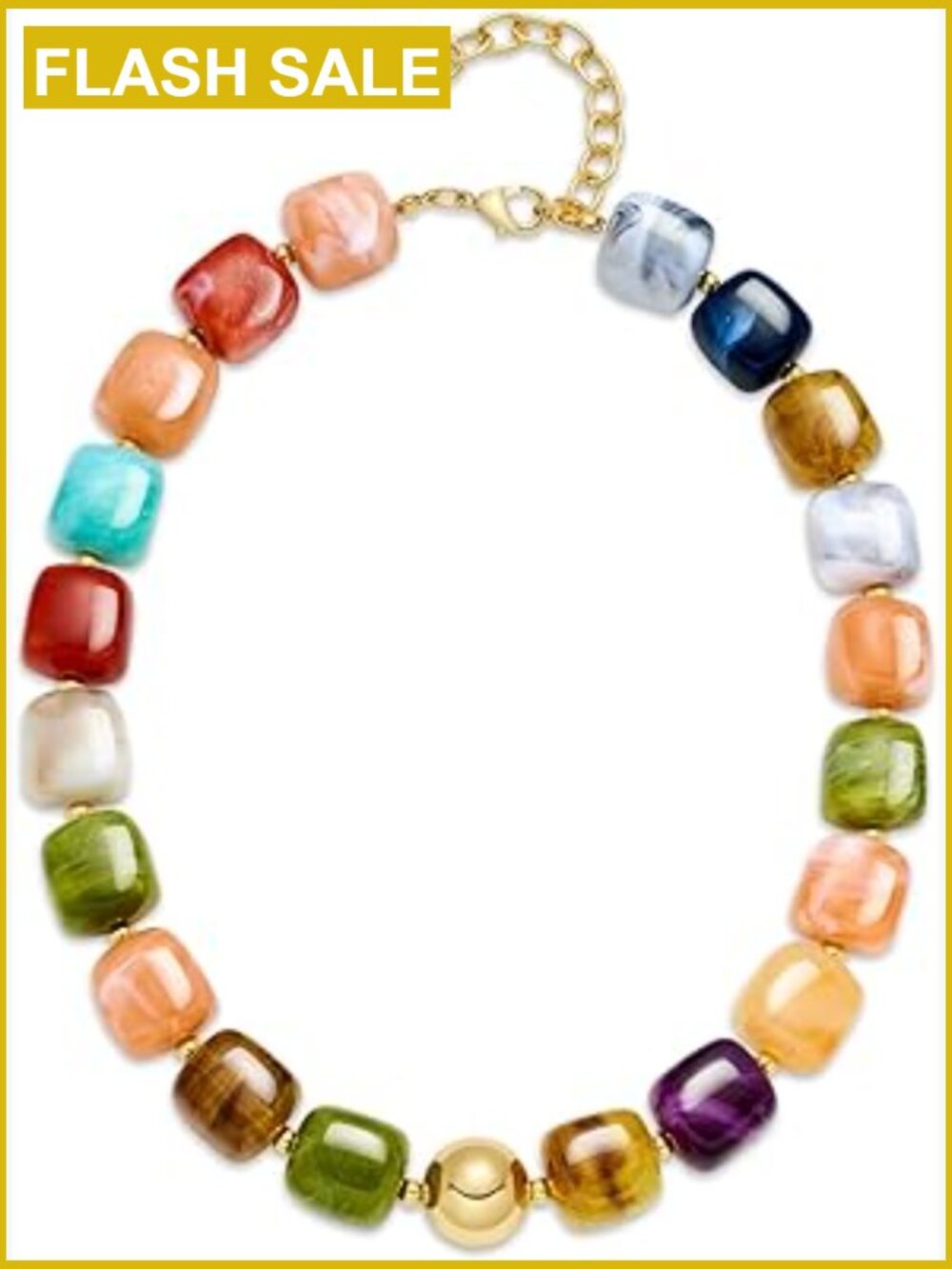 Chunky Resin Bead Choker Necklace Summer Jewelry Statement Gift
